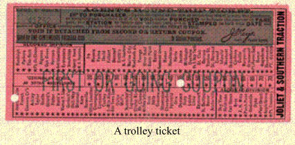A trolley ticket