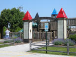 South on Pfieffer Road then east on Sauk Trail takes you to the Commisioner's Park which features the adventure-style play structure "Fort Frankfort."