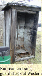 Railroad crossing guard shack at Western Ave. (torn down)